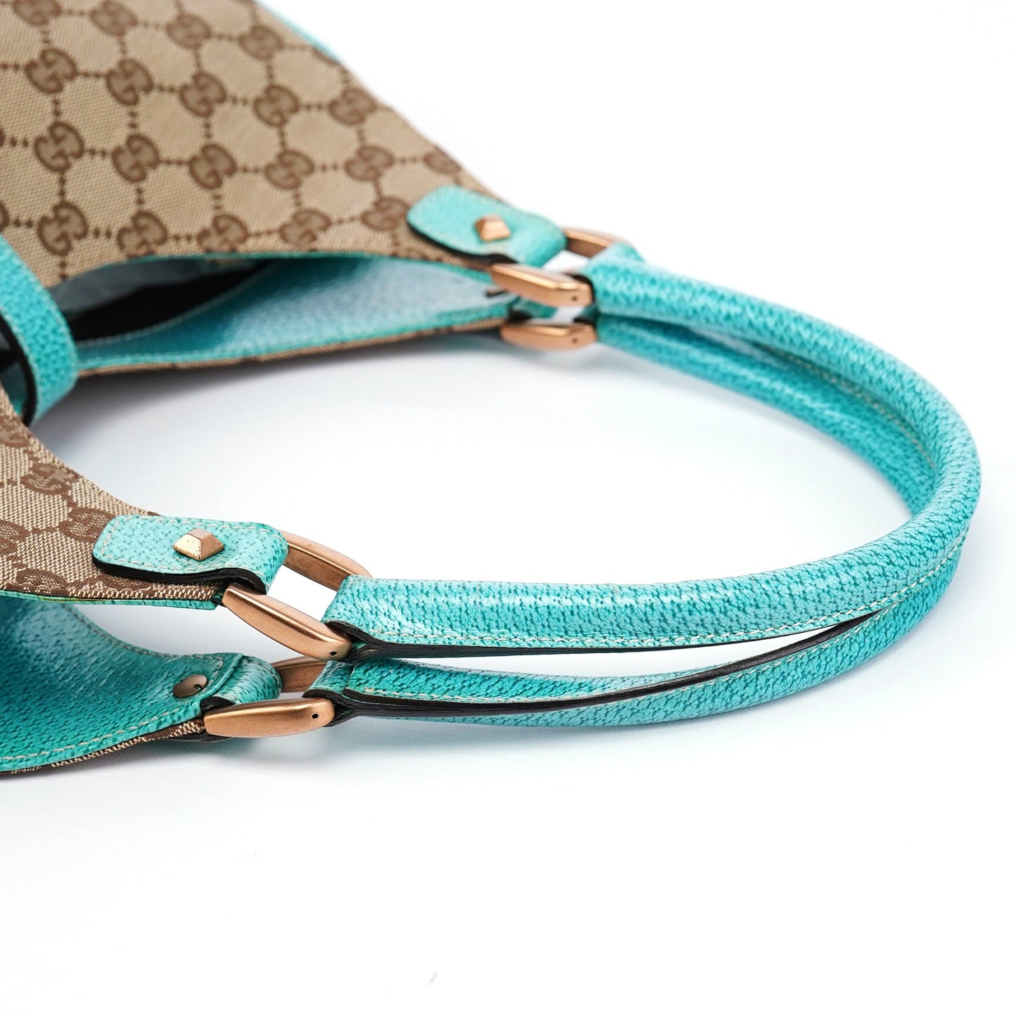 124407 Beige Turquoise GG Jackie Shoulder Bag