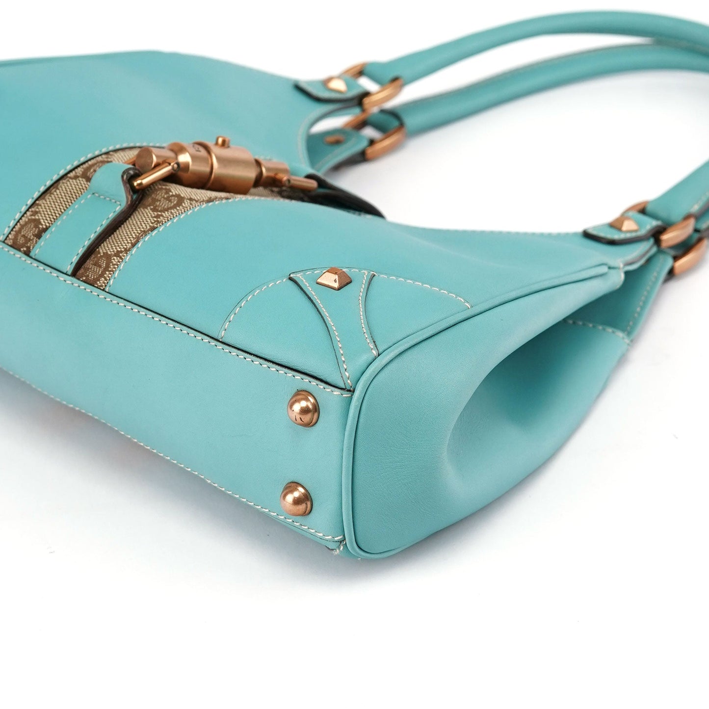 124409 Baby Blue Leather GG Jackie Shoulder Bag