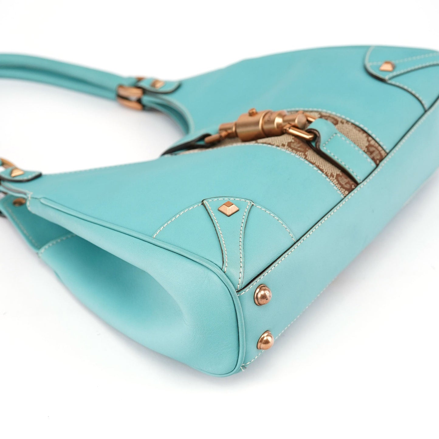 124409 Baby Blue Leather GG Jackie Shoulder Bag
