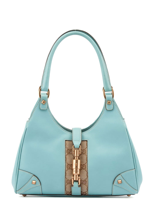 124409 Baby Blue Leather GG Jackie Shoulder Bag