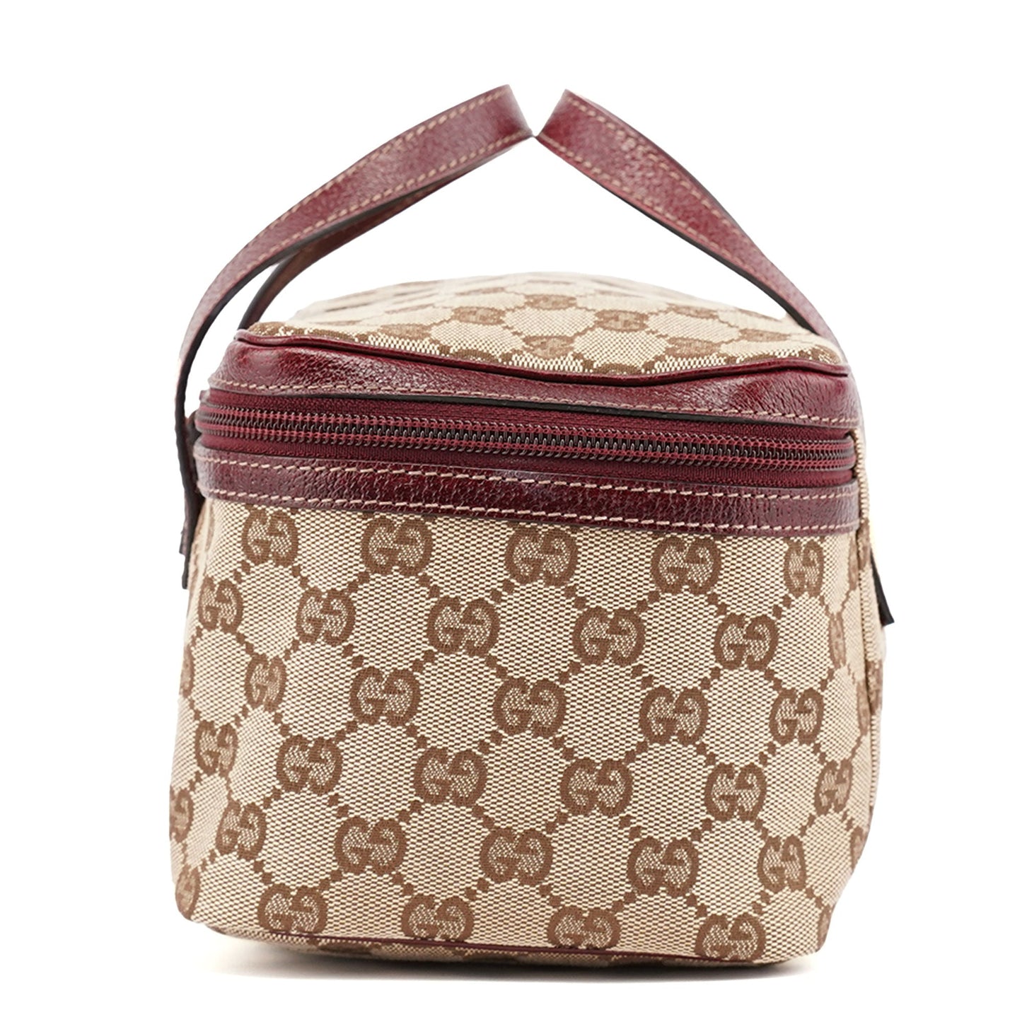 124540 Beige Burgundy GG Vanity Bag