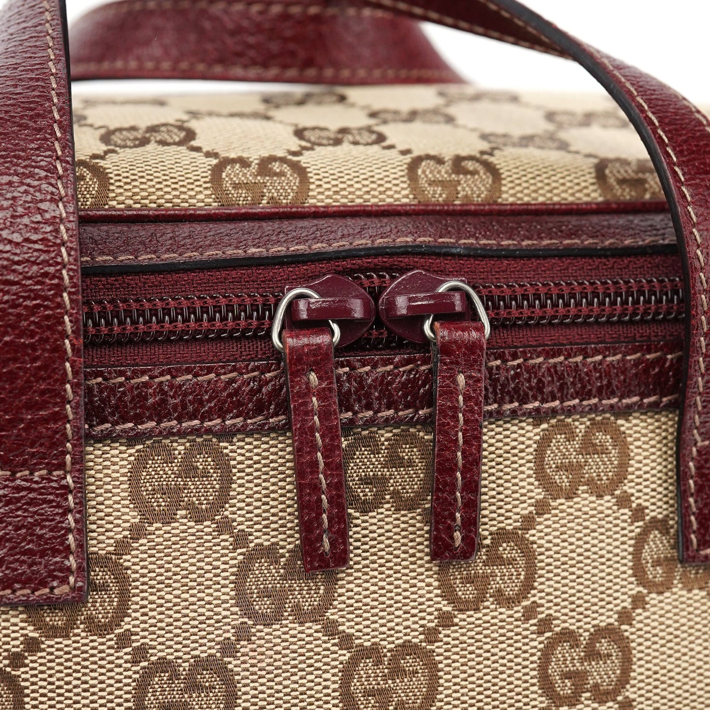 124540 Beige Burgundy GG Vanity Bag