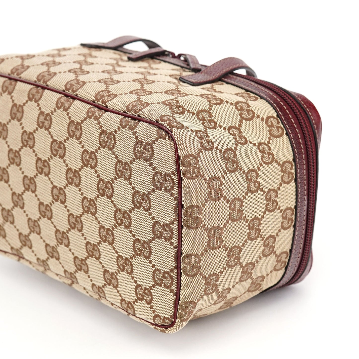 124540 Beige Burgundy GG Vanity Bag