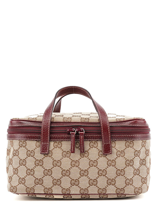 124540 Beige Burgundy GG Vanity Bag