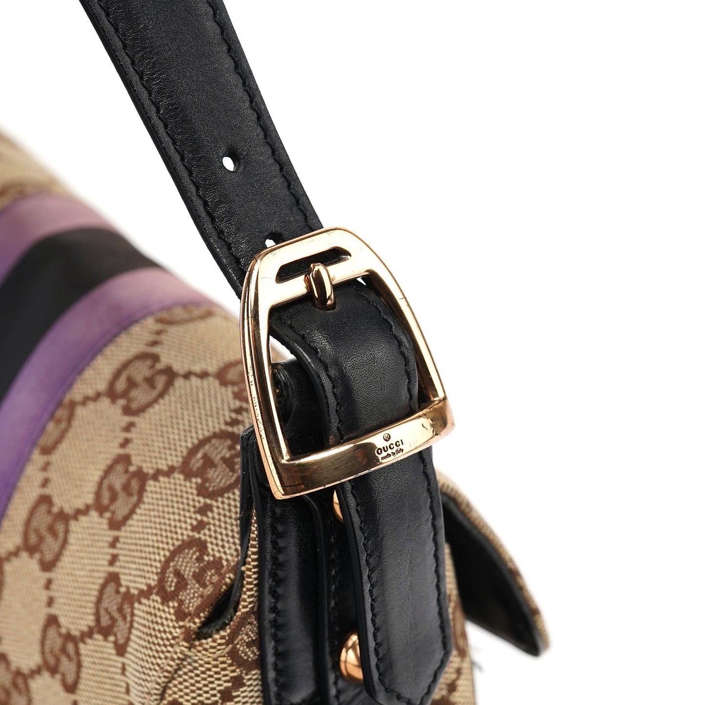 129699 Beige GG Horsebit Shoulder Bag