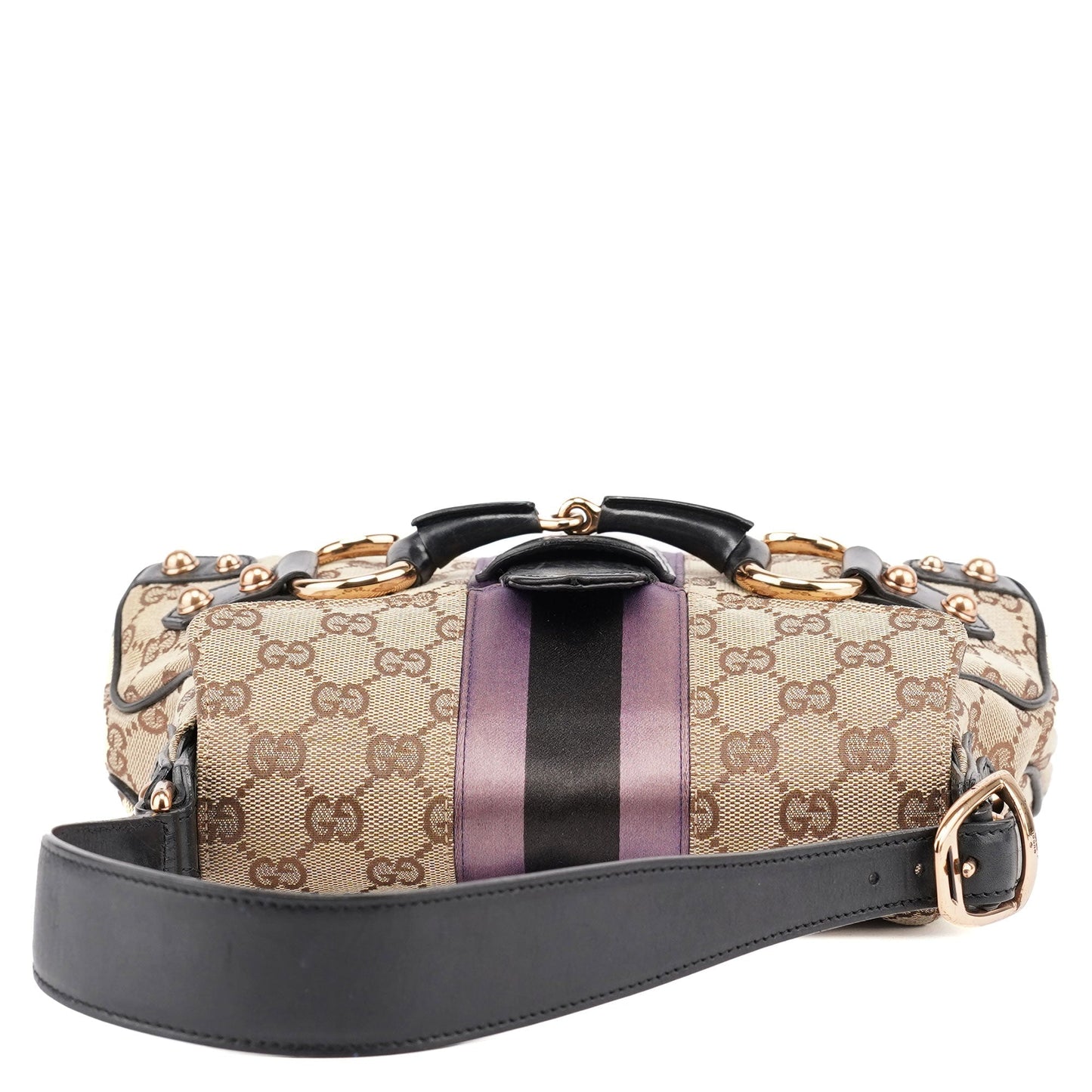 129699 Beige GG Horsebit Shoulder Bag