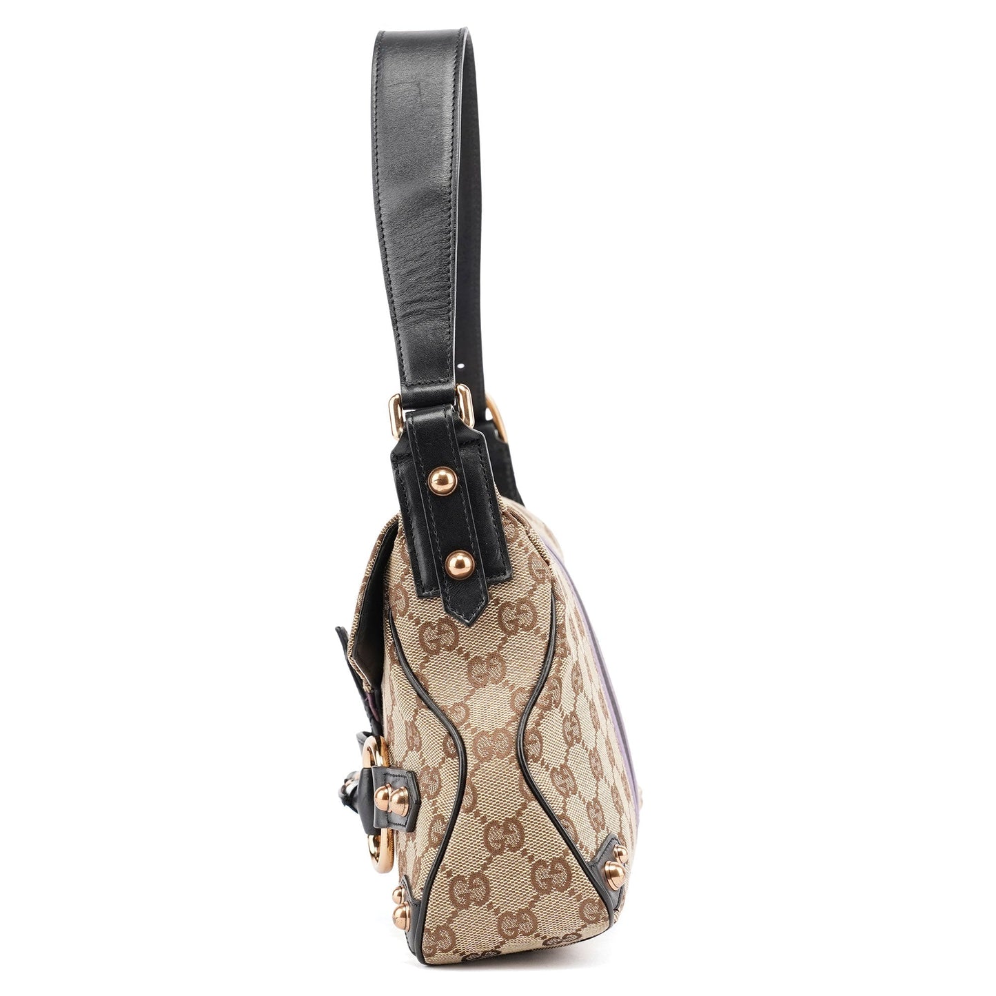 129699 Beige GG Horsebit Shoulder Bag