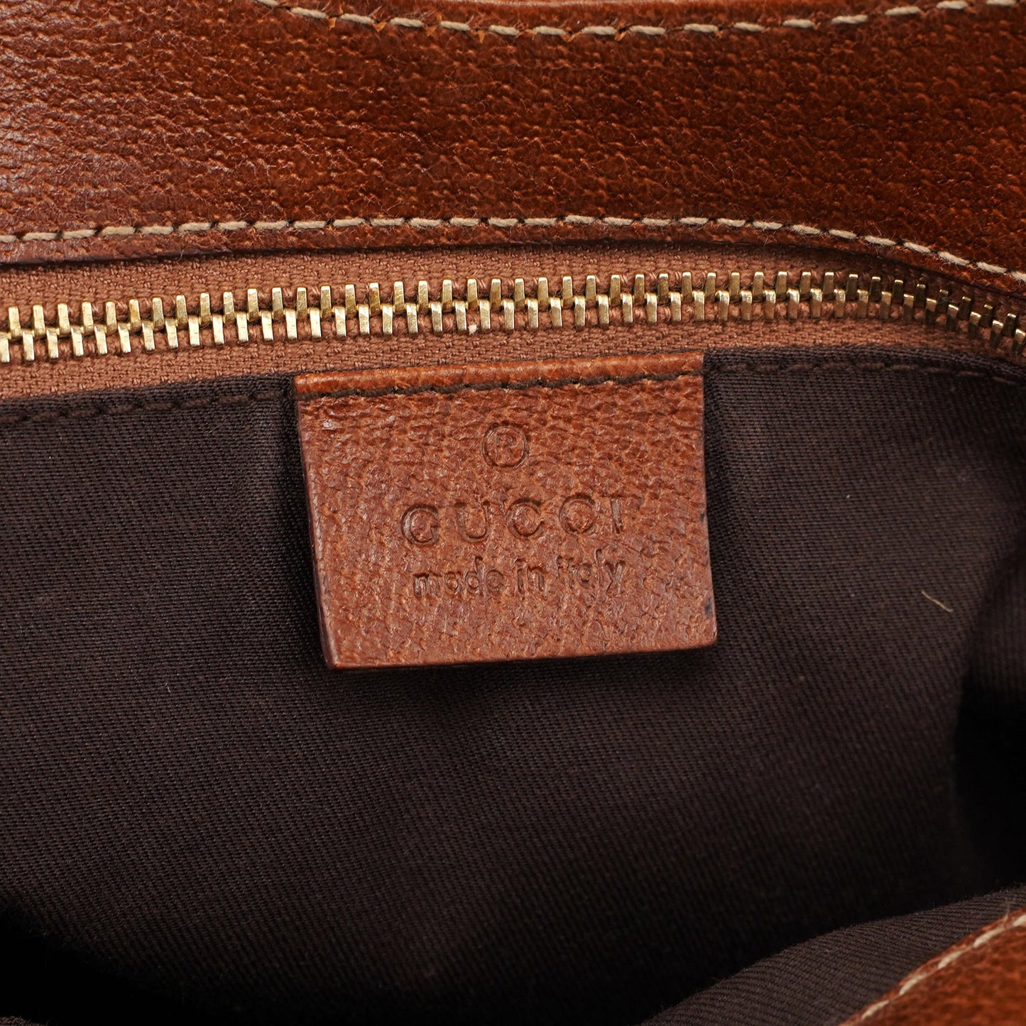 140203 Beige GG Bamboo Tote Bag