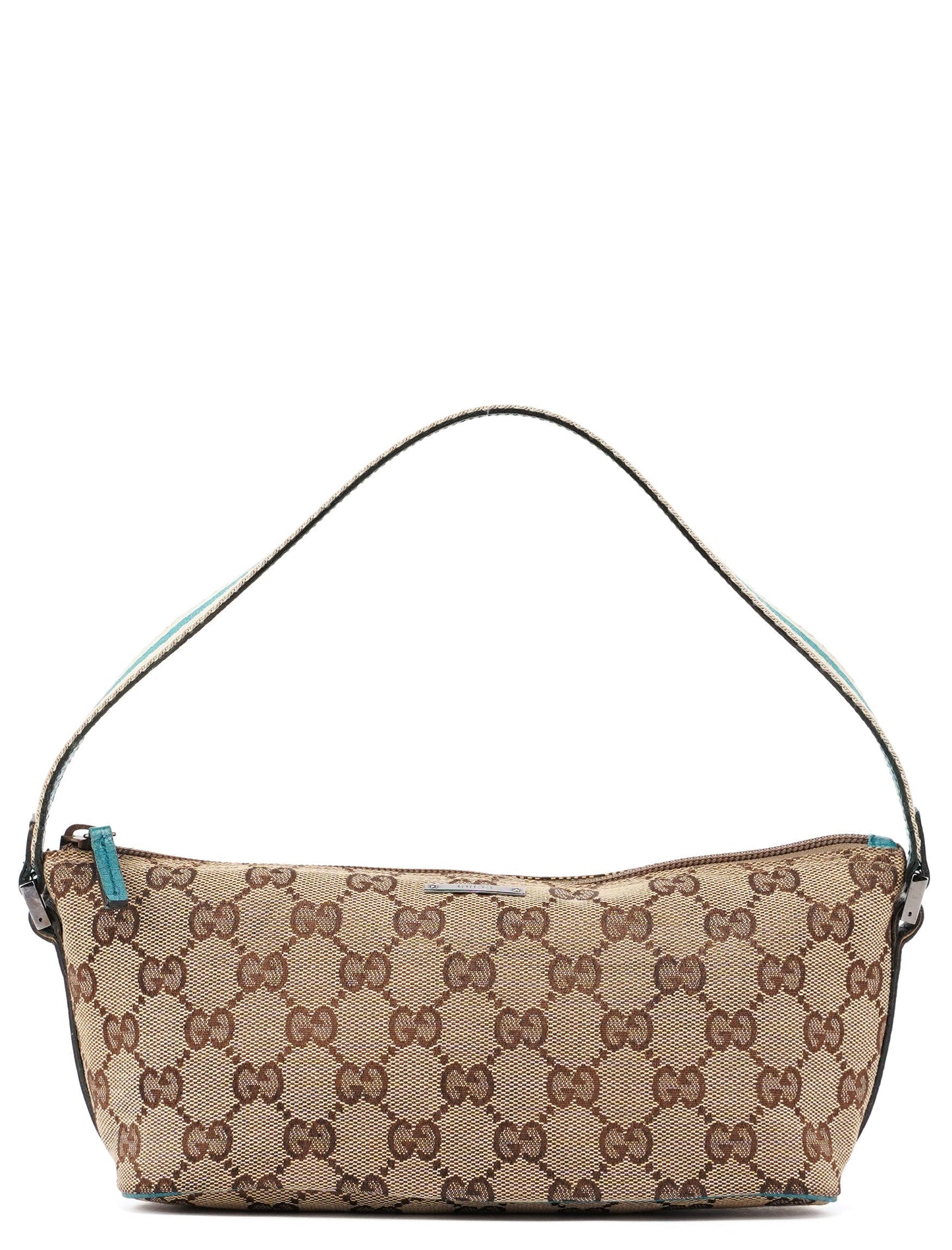 141809 Beige Blue GG Boat Pochette