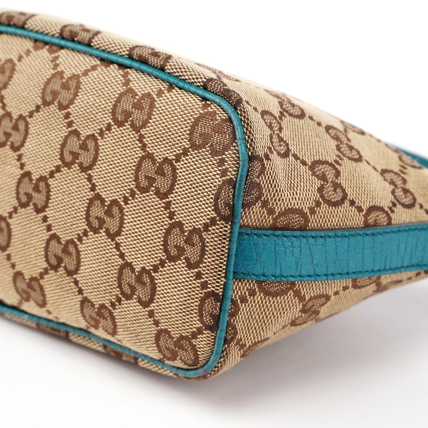 141809 Beige Blue GG Boat Pochette