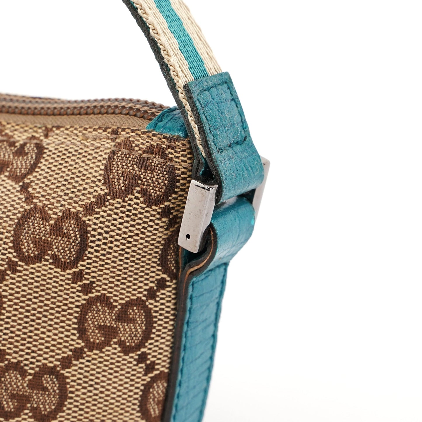 141809 Beige Blue GG Boat Pochette