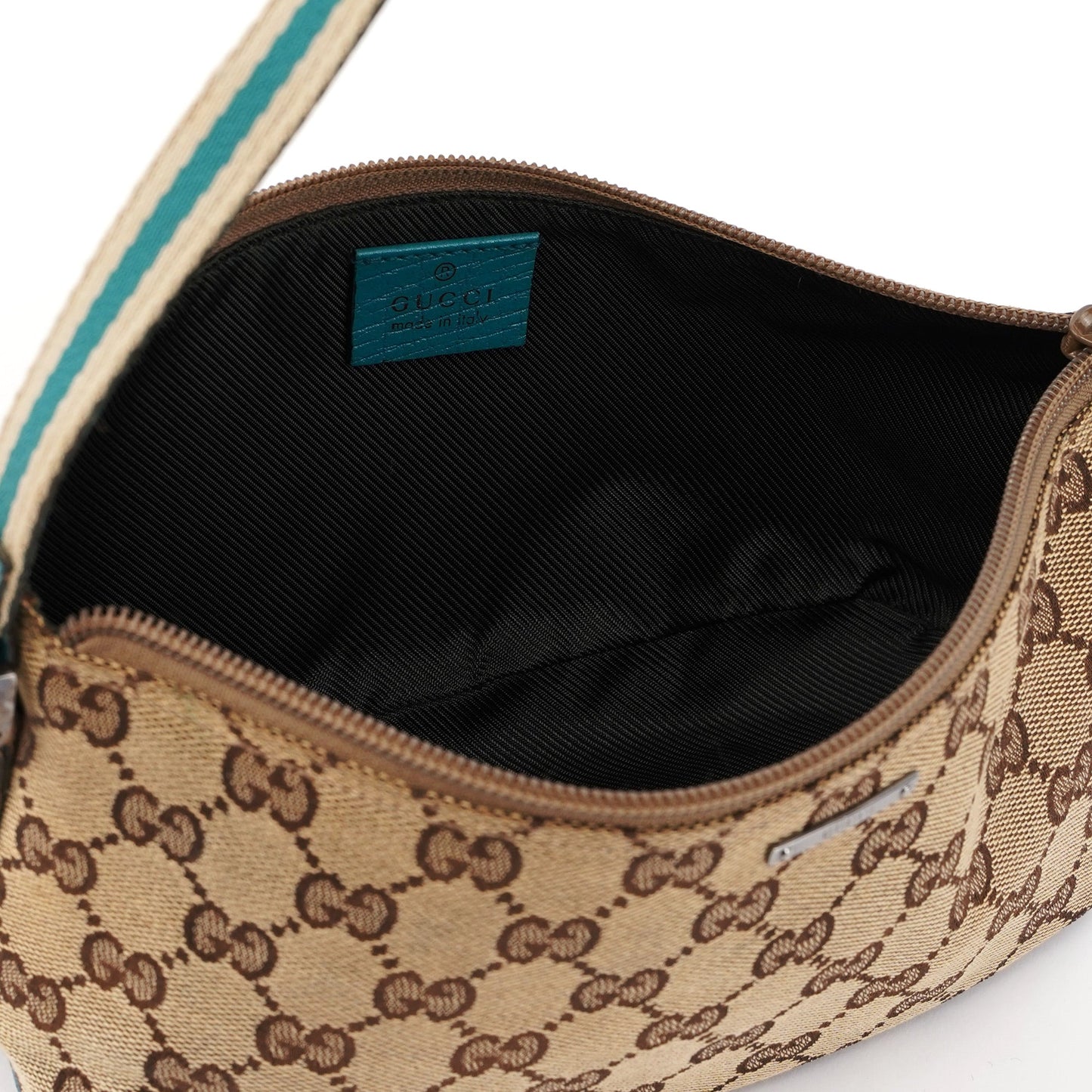 141809 Beige Blue GG Boat Pochette