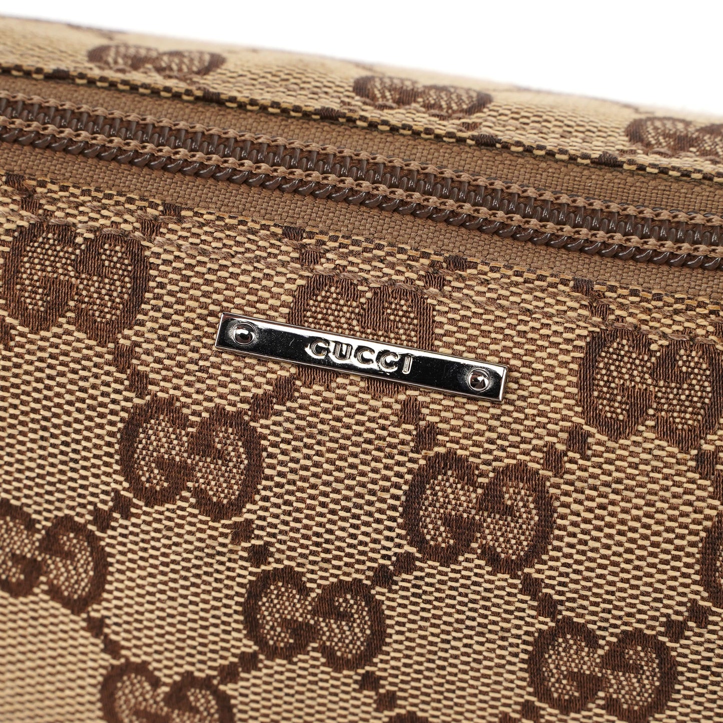 141809 Beige Blue GG Boat Pochette