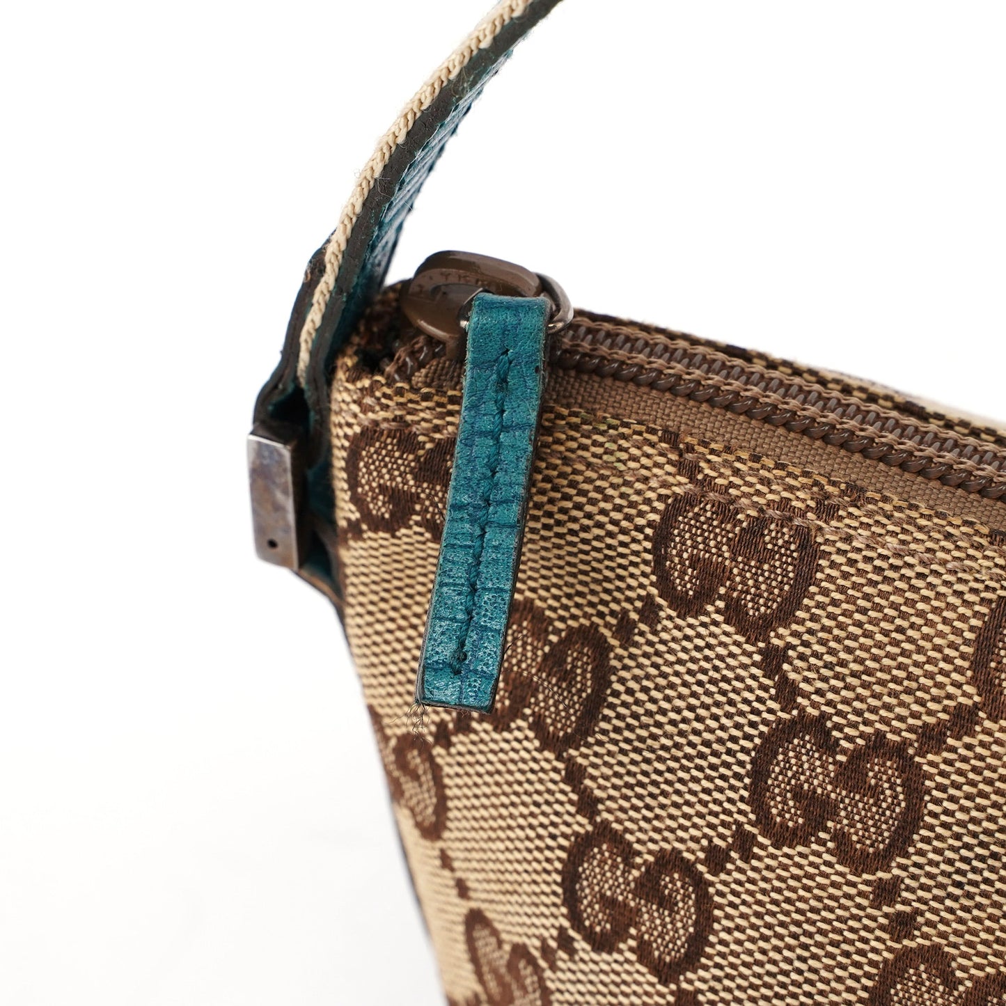 141809 Beige Blue GG Boat Pochette