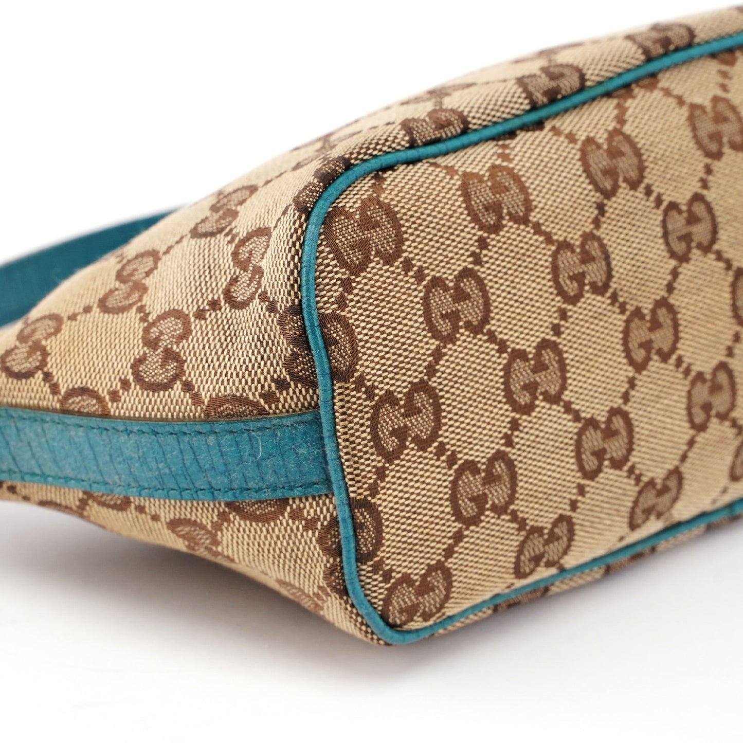 141809 Beige Blue GG Boat Pochette