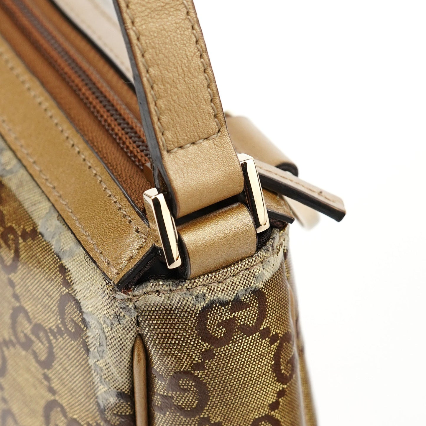 145750 Beige GG Coated Mini Shoulder Bag