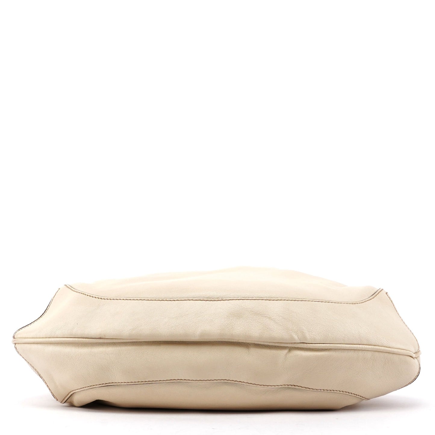 169961 Off-White Calfskin Bamboo Shoulder Bag