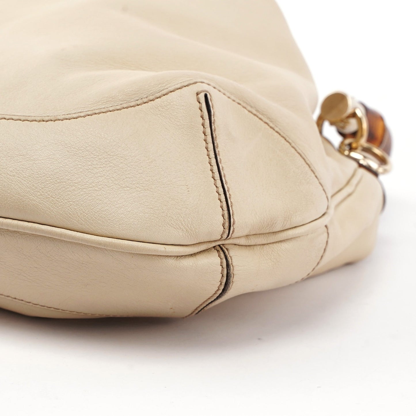 169961 Off-White Calfskin Bamboo Shoulder Bag