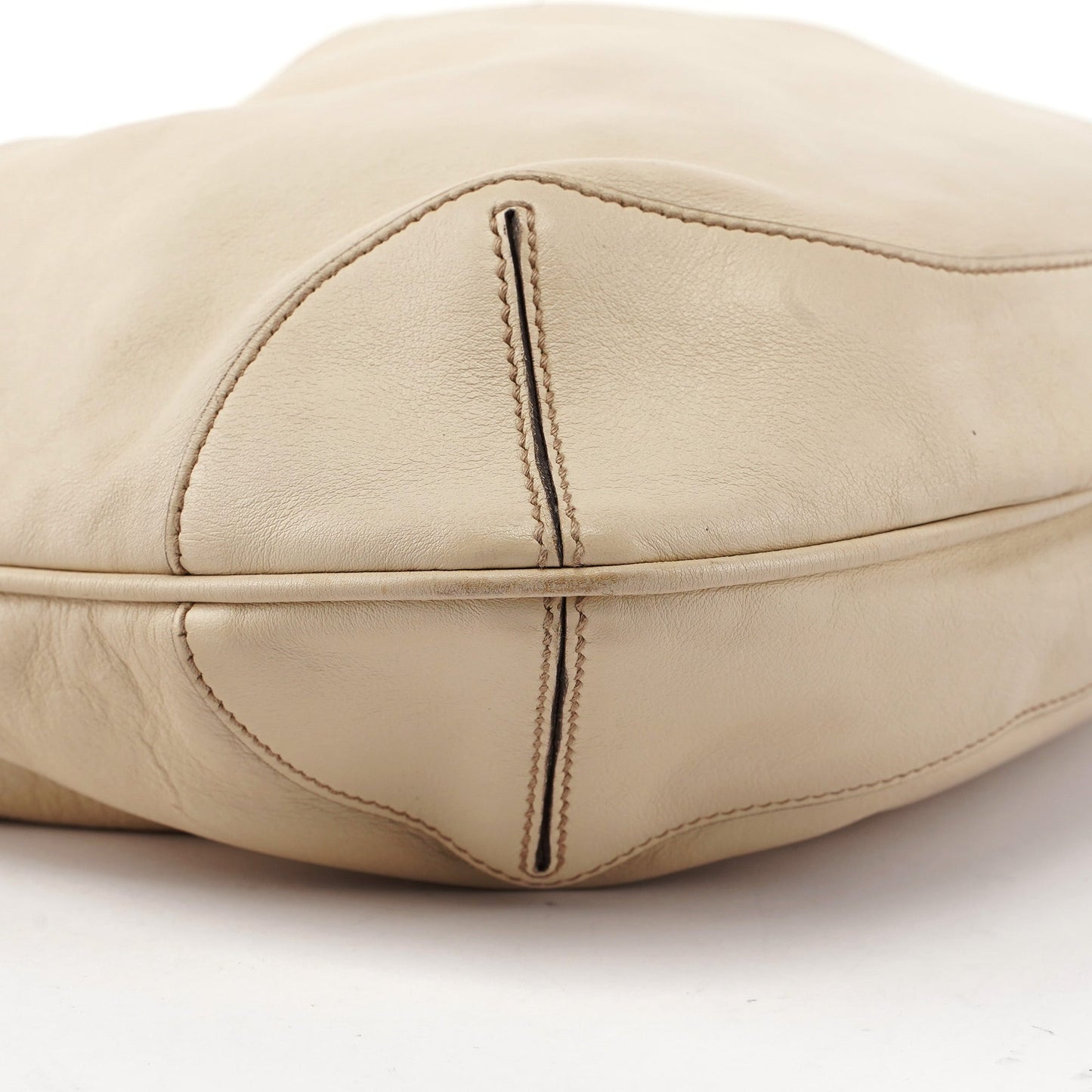 169961 Off-White Calfskin Bamboo Shoulder Bag