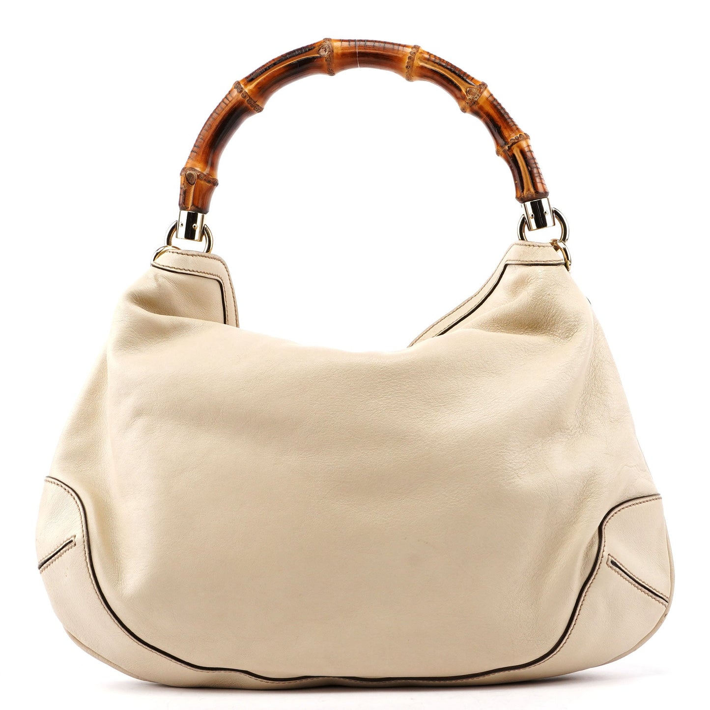 169961 Off-White Calfskin Bamboo Shoulder Bag