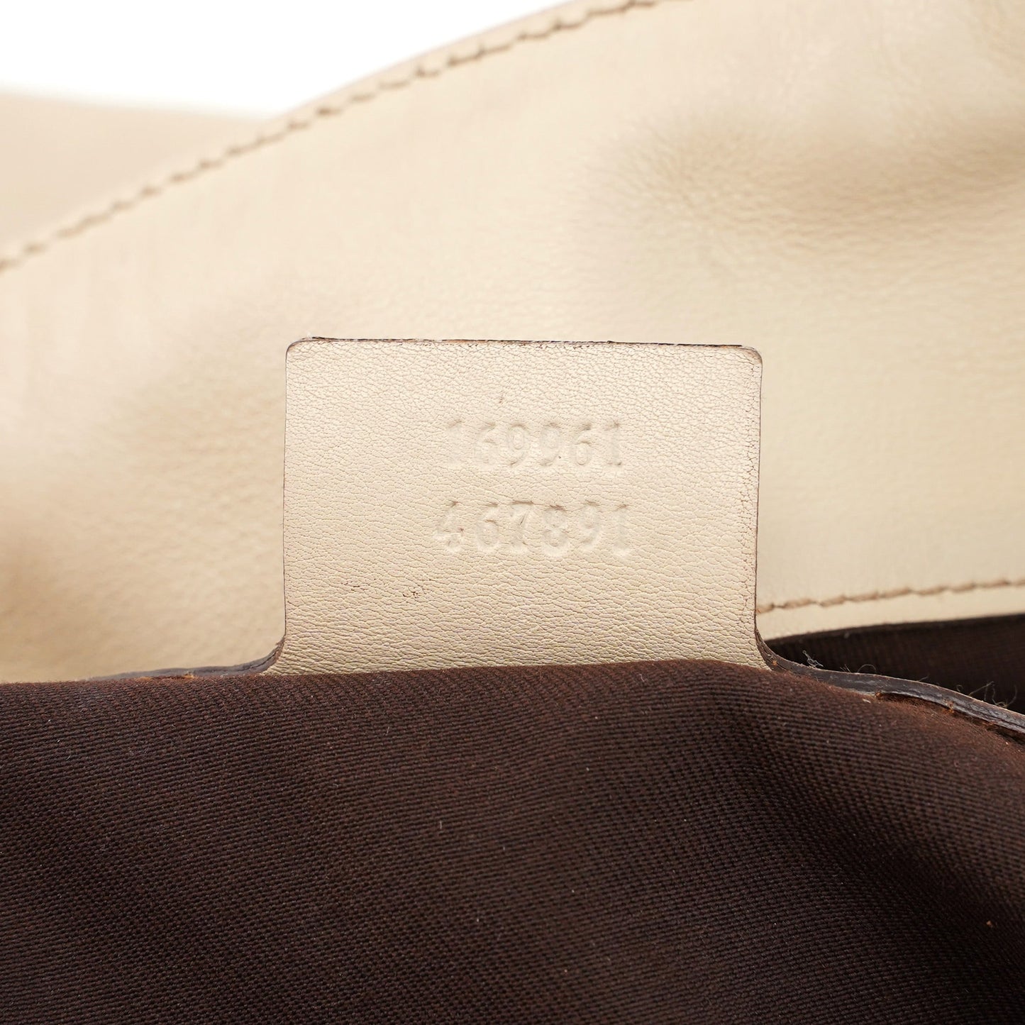 169961 Off-White Calfskin Bamboo Shoulder Bag