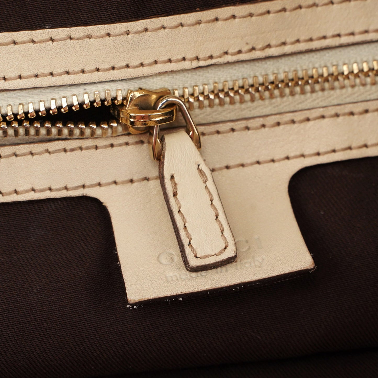 169961 Off-White Calfskin Bamboo Shoulder Bag