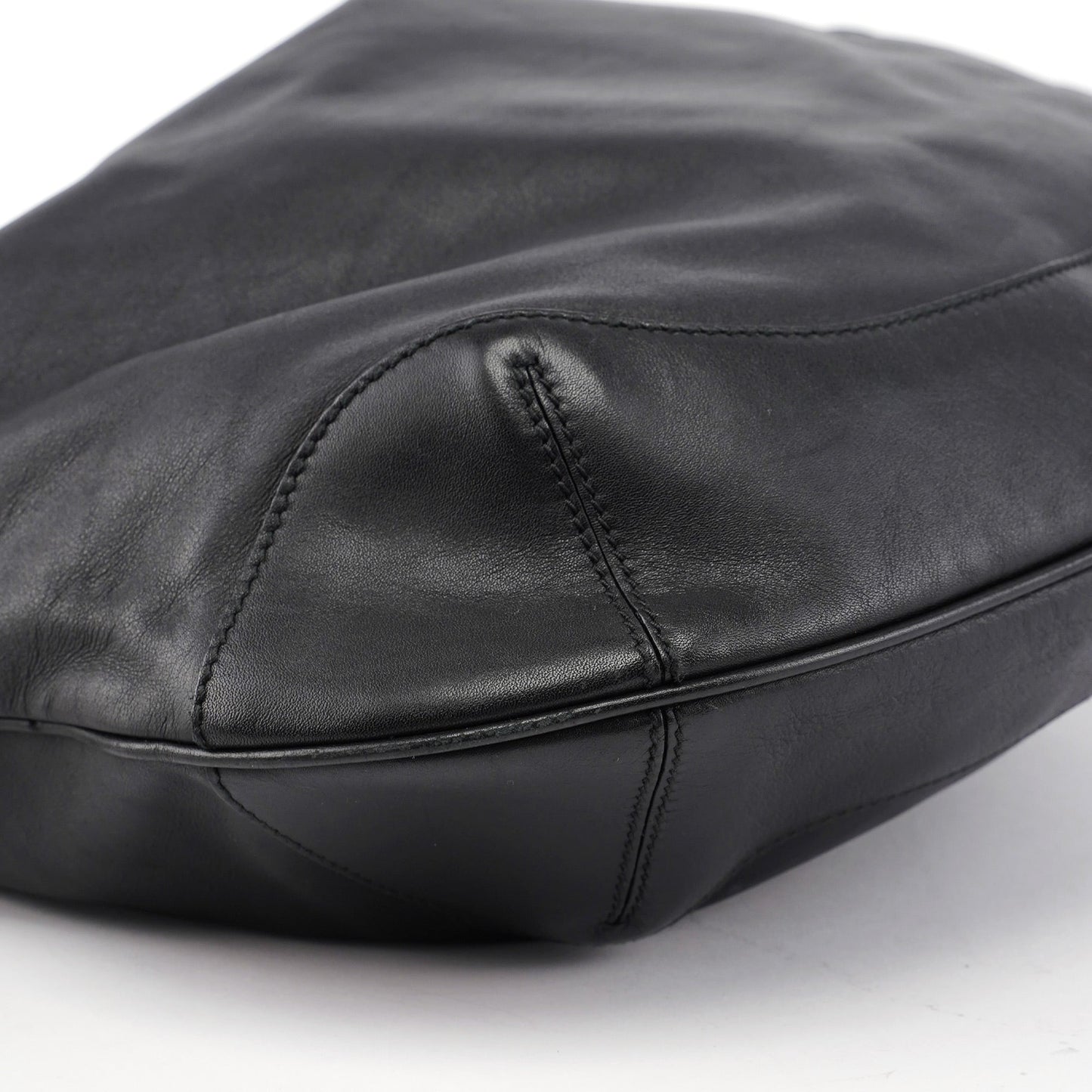 169976 Black Calfskin Bamboo 2-Way Bag