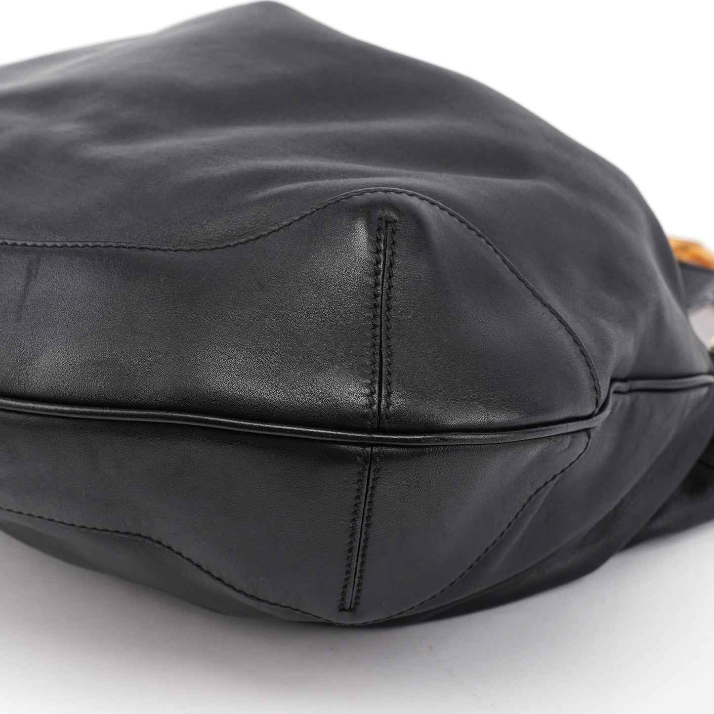 169976 Black Calfskin Bamboo 2-Way Bag