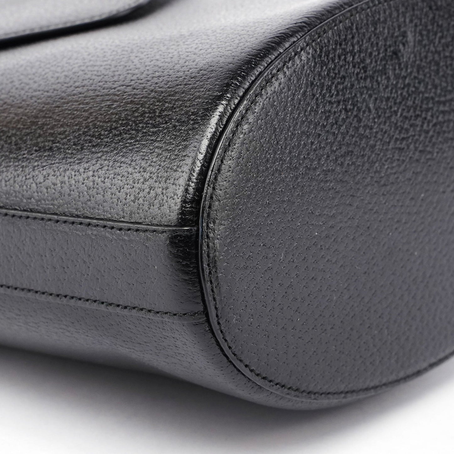 1990's Black Leather Bucket Bag