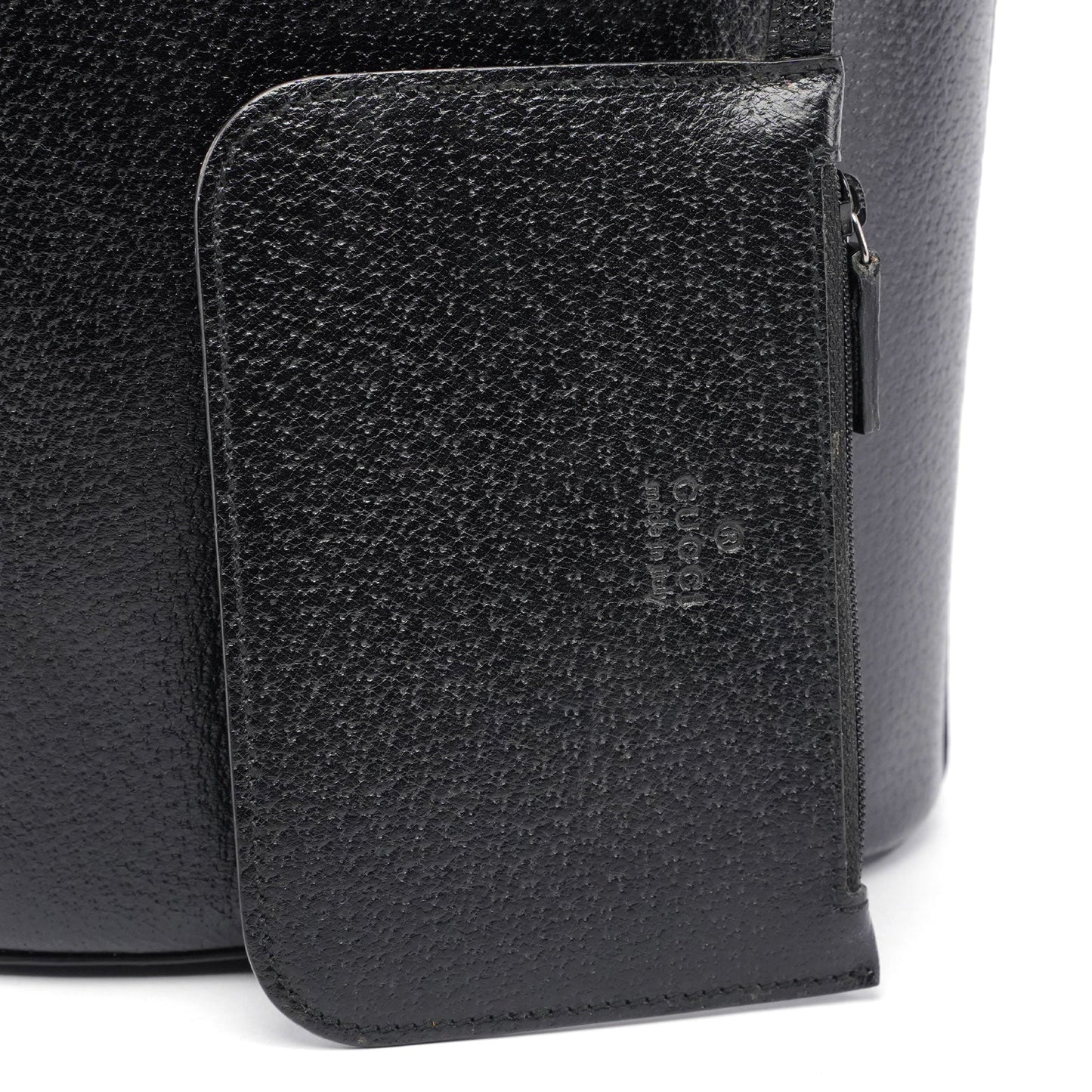 1990's Black Leather Bucket Bag