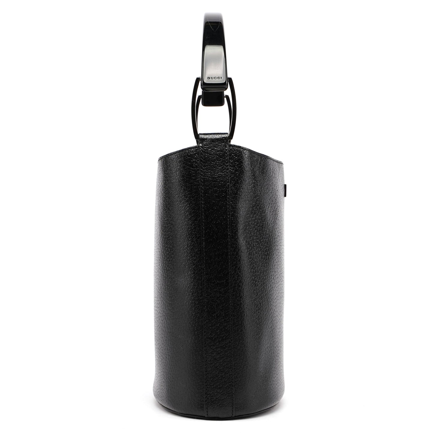 1990's Black Leather Bucket Bag