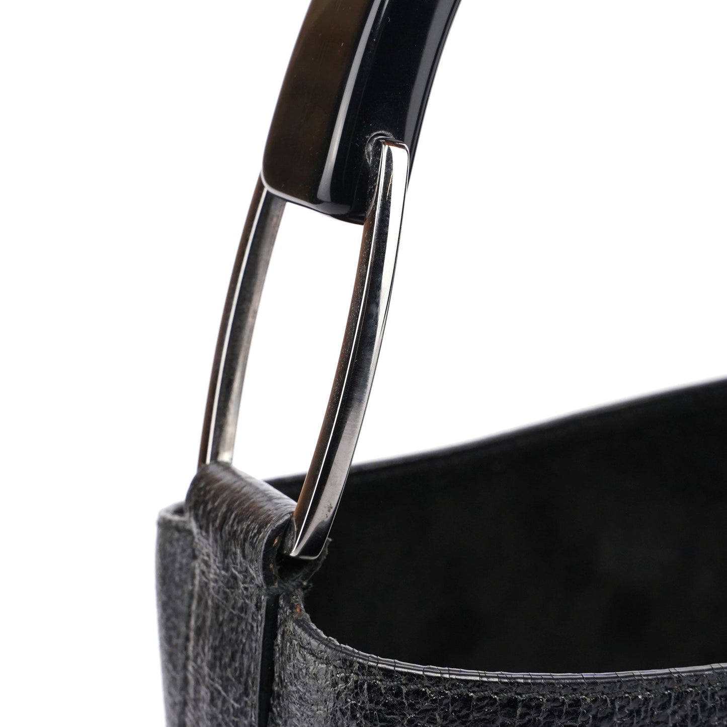 1990's Black Leather Bucket Bag