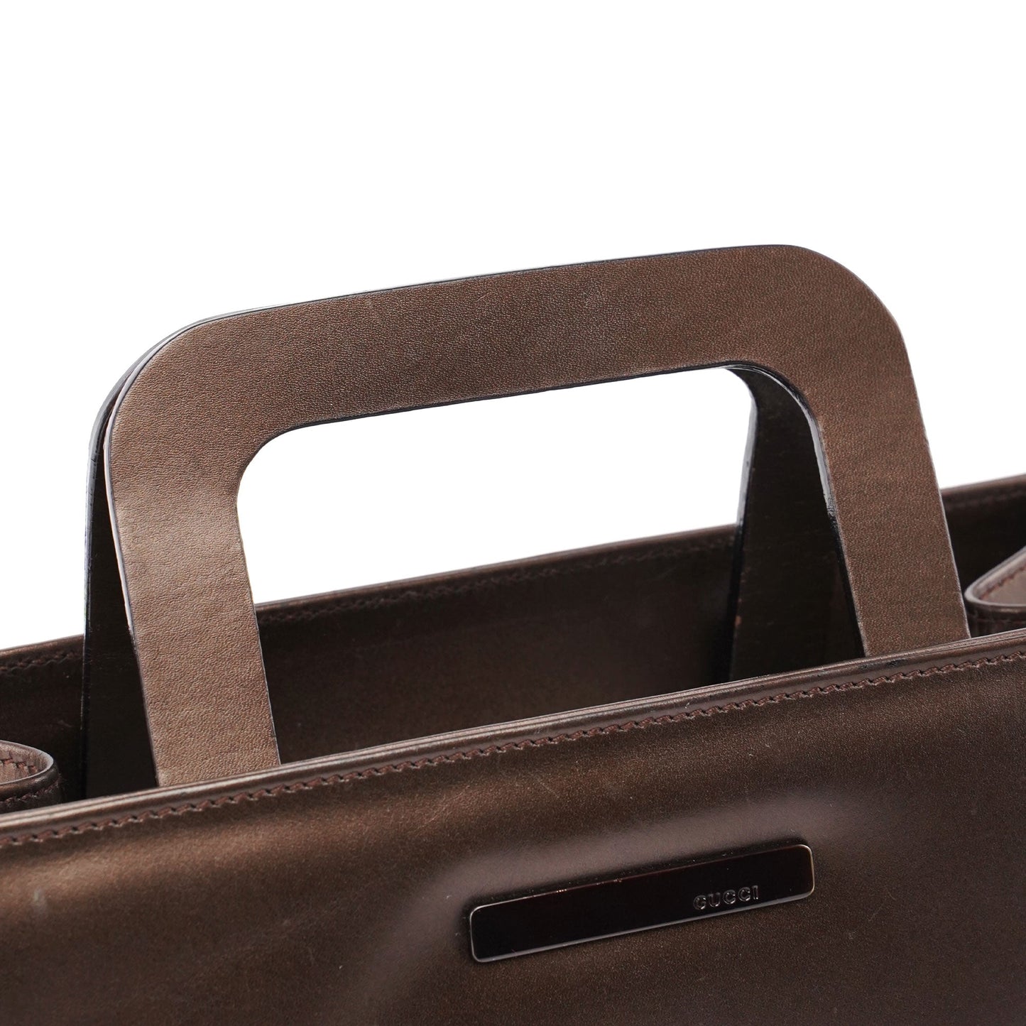 1990's Bronze Leather 2-Way Tote