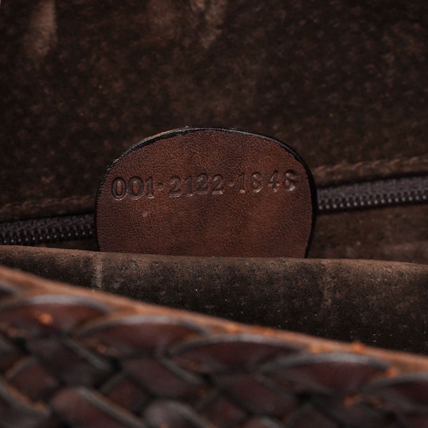 1996 Brown Woven Bamboo 2-Way Bag