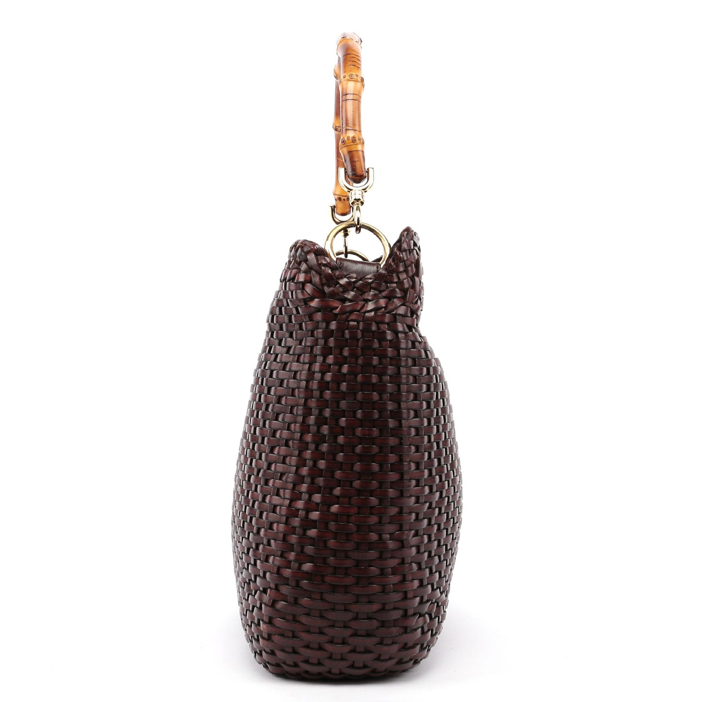 1996 Brown Woven Bamboo 2-Way Bag