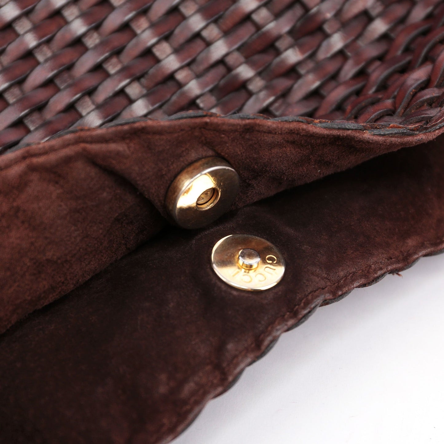 1996 Brown Woven Bamboo 2-Way Bag