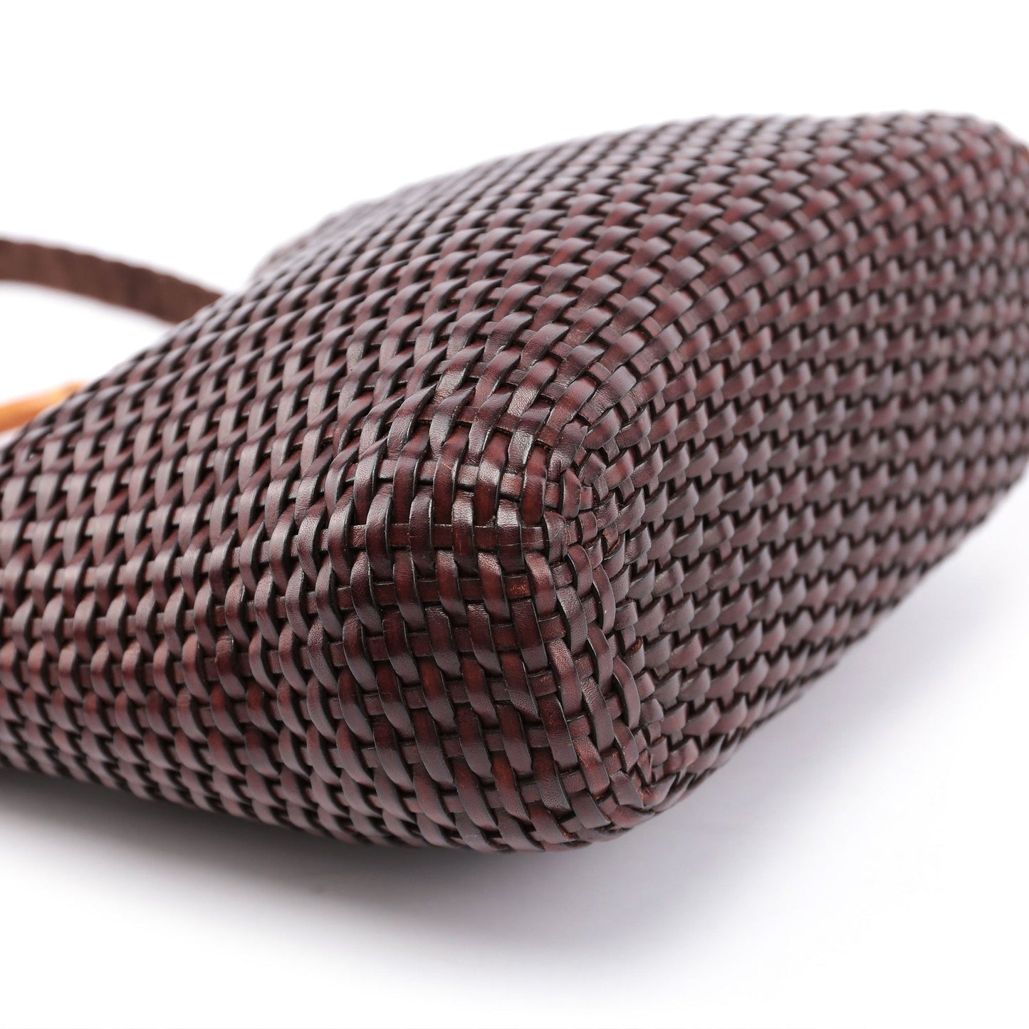 1996 Brown Woven Bamboo 2-Way Bag