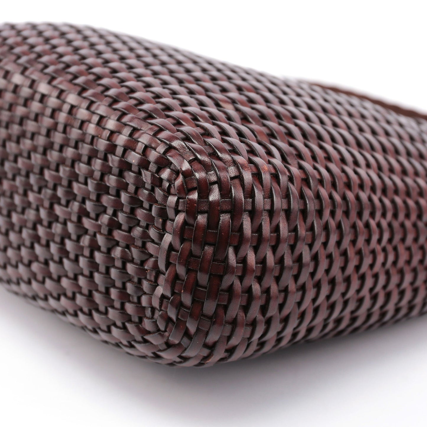 1996 Brown Woven Bamboo 2-Way Bag