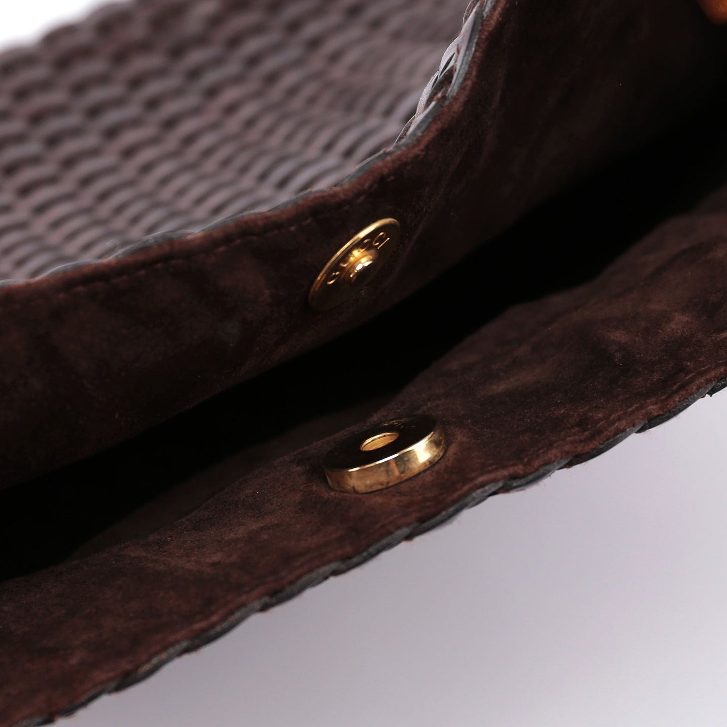 1996 Brown Woven Bamboo 2-Way Bag