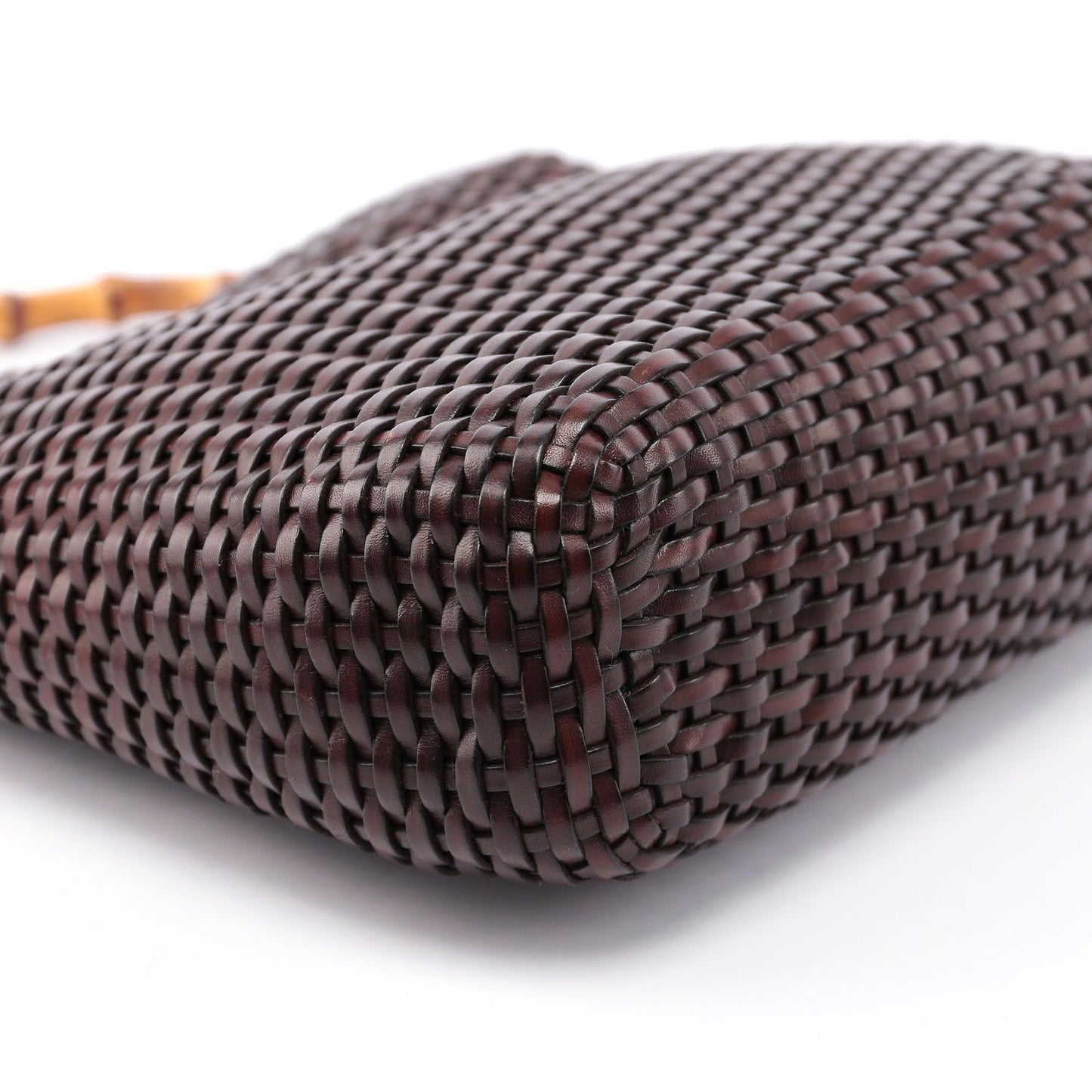 1996 Brown Woven Bamboo 2-Way Bag