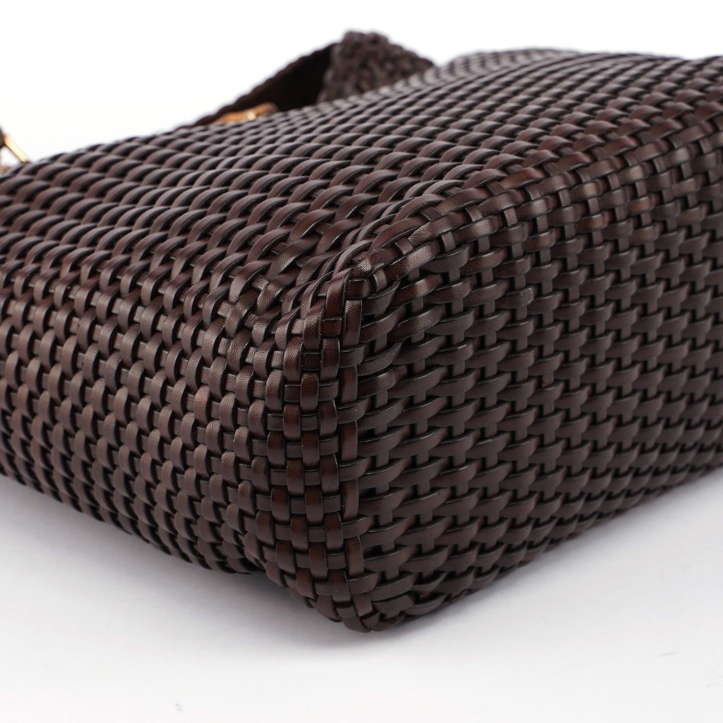 1996 Brown Woven Bamboo 2-Way Bag