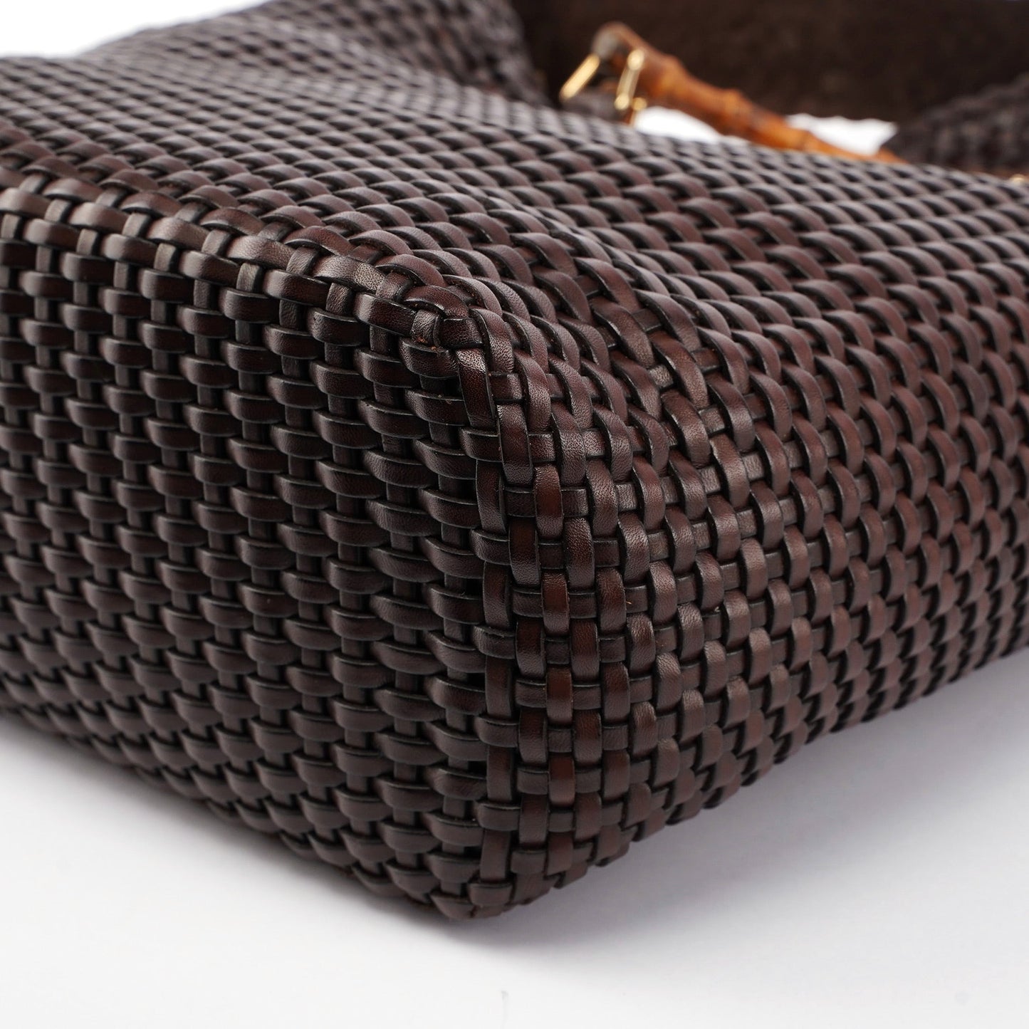 1996 Brown Woven Bamboo 2-Way Bag