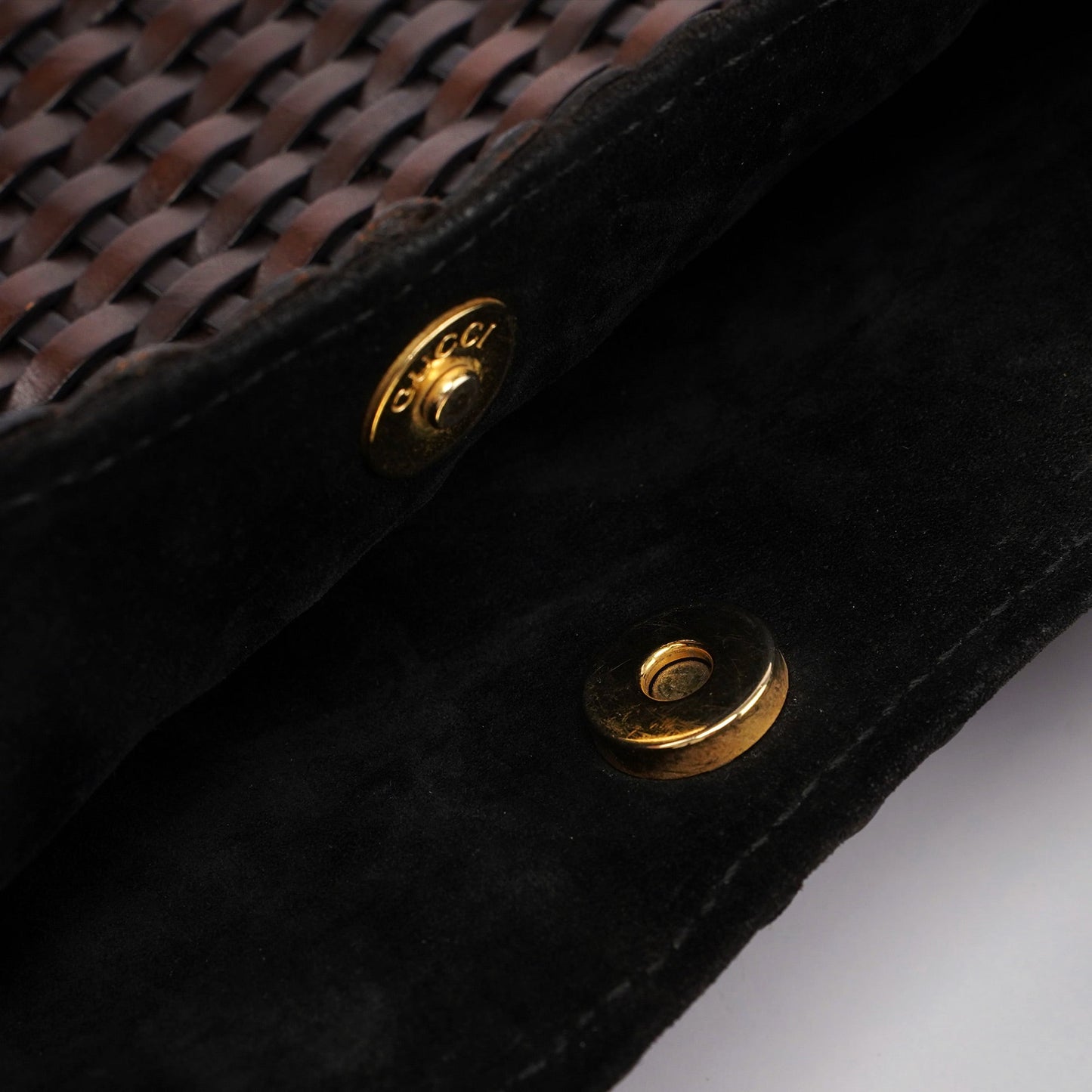 1996 Brown Woven Bamboo 2-Way Bag