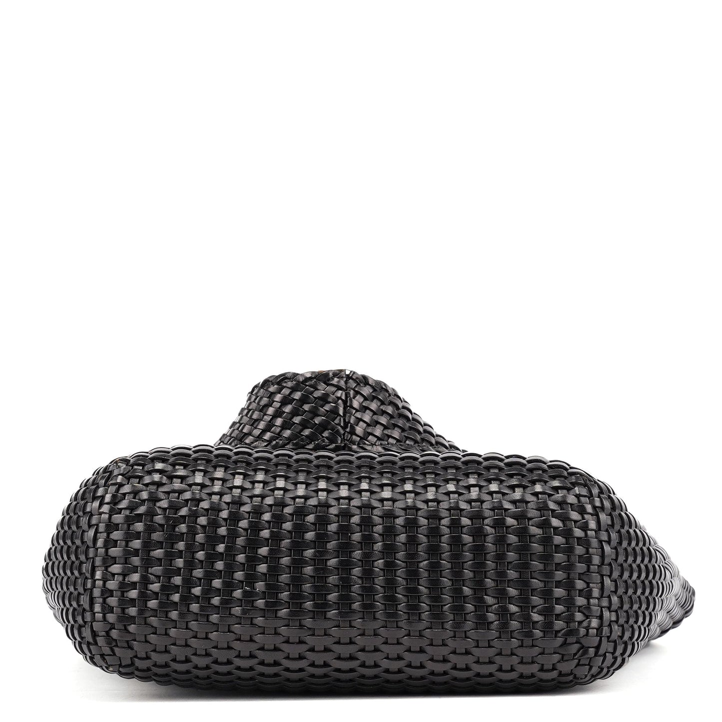 1996 Brown Woven Bamboo 2-Way Shoulder Bag