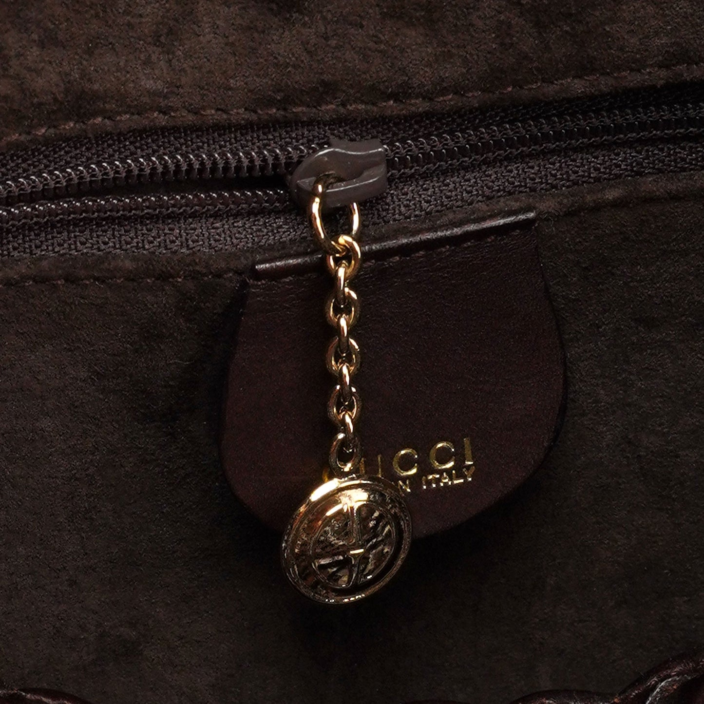 1996 Brown Woven Bamboo 2-Way Shoulder Bag