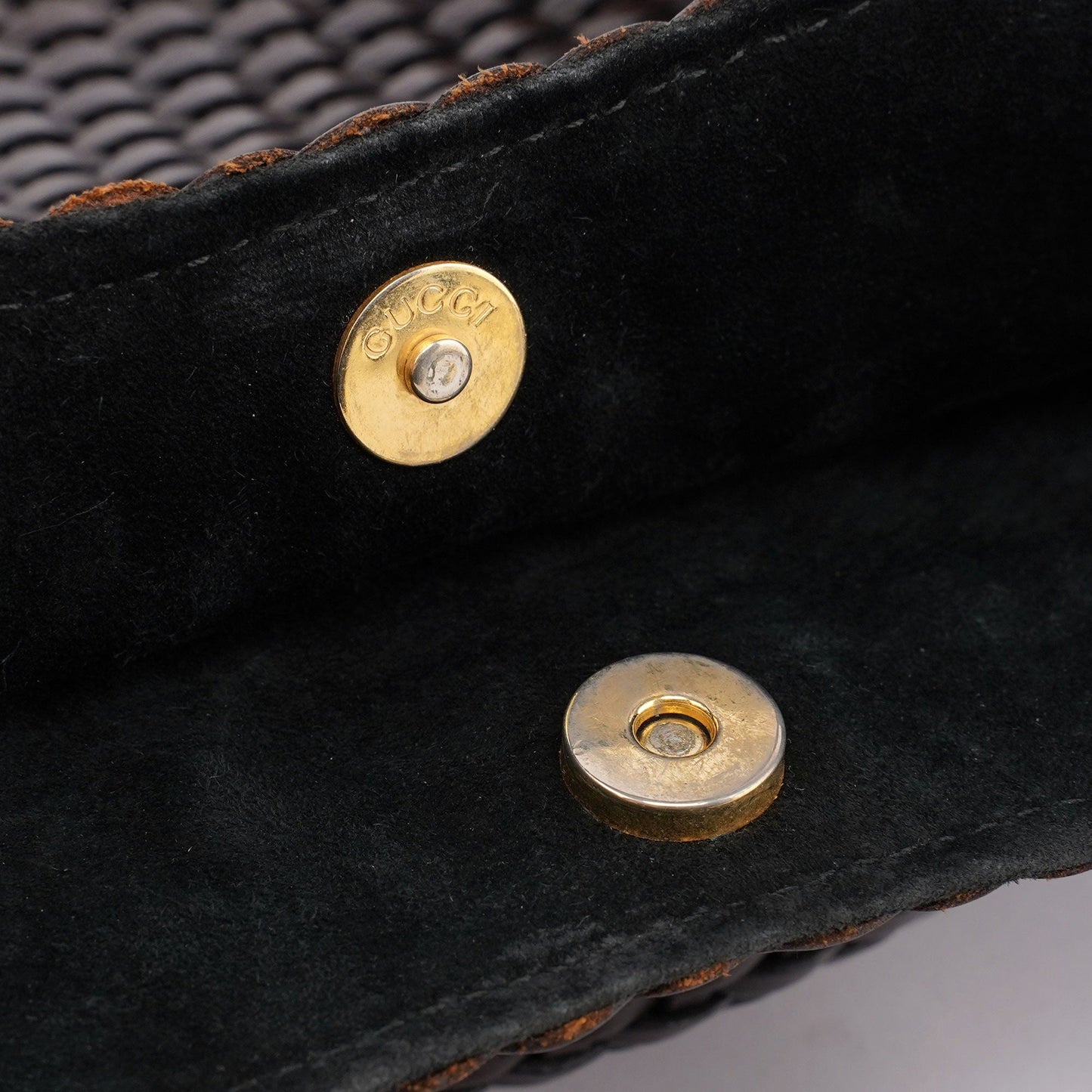 1996 Brown Woven Bamboo 2-Way Shoulder Bag