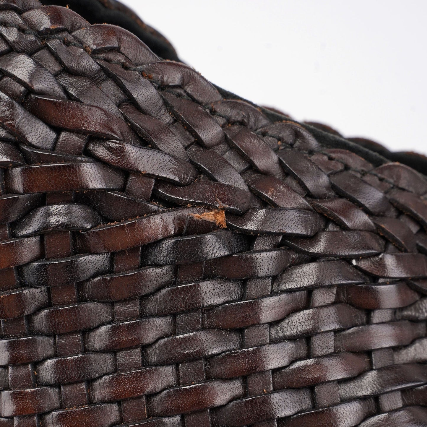 1996 Brown Woven Bamboo 2-Way Shoulder Bag