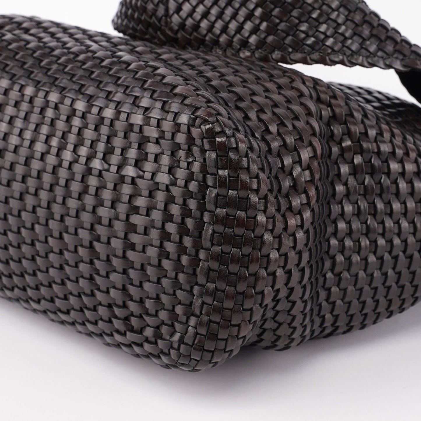 1996 Brown Woven Bamboo 2-Way Shoulder Bag