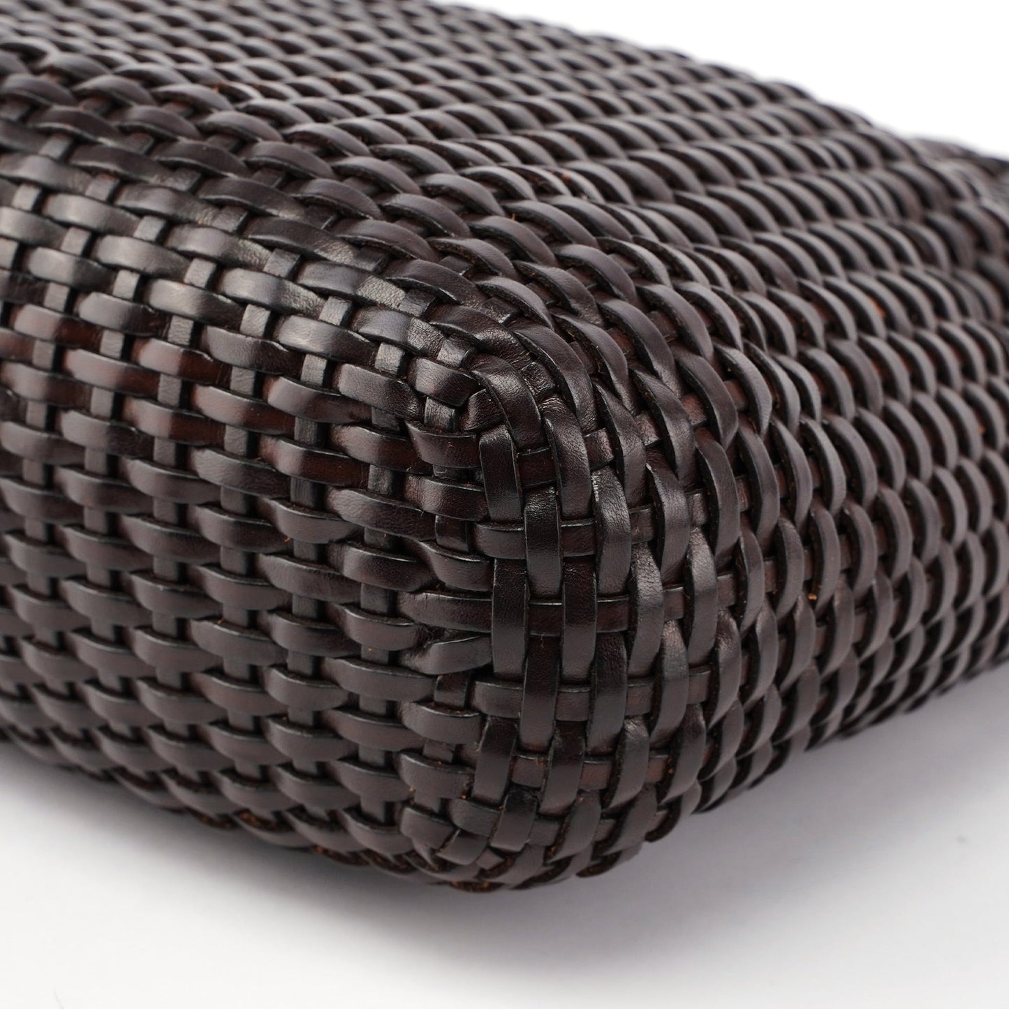 1996 Brown Woven Bamboo 2-Way Shoulder Bag