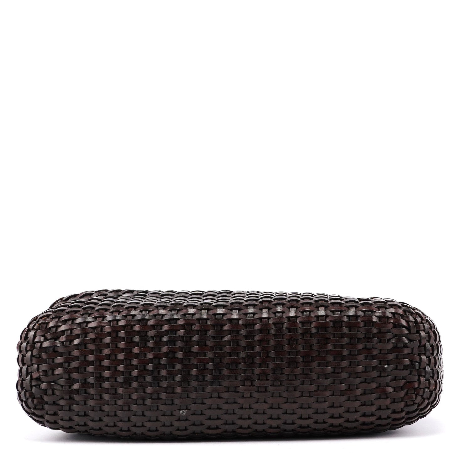 1996 Brown Woven Bamboo 2-Way Shoulder Bag